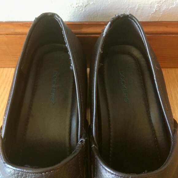 Dockers Dark Brown Leather Clogs Mules Slip On All Day Comfort Size 10 M - Picture 2 of 8